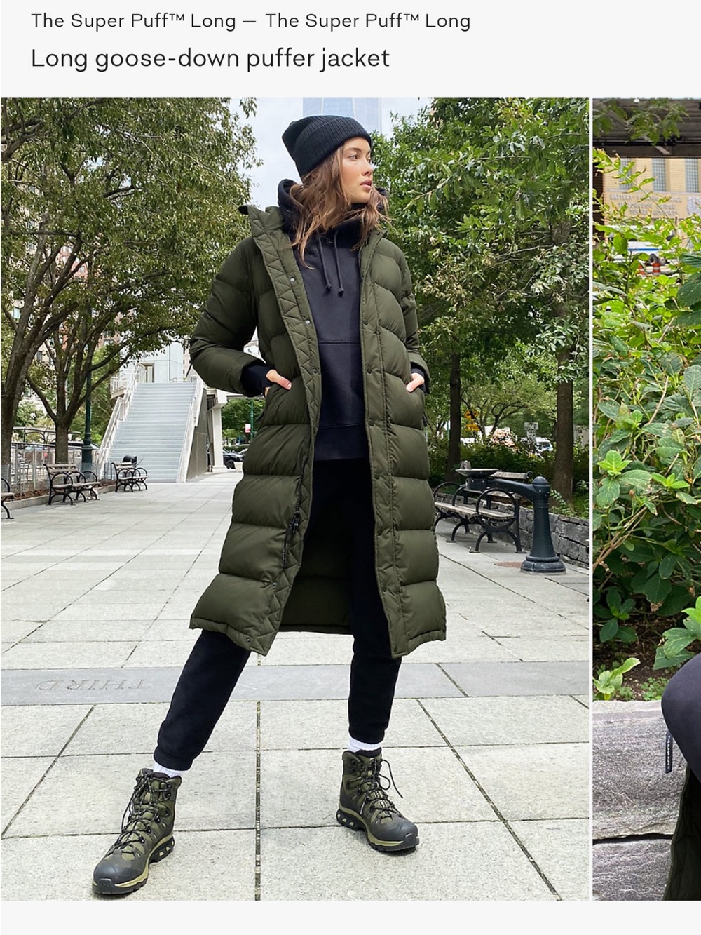 Aritzia Super Puff Long Puffer Coat — Olive Green
